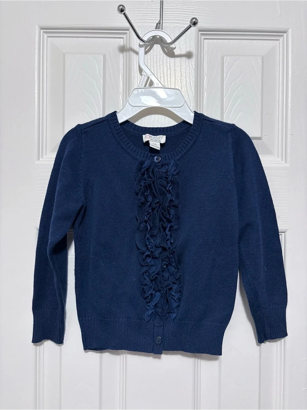 Pre-owned Children’s Place Navy Blue Ruffle Cardigan  for girls/Size: 4T
